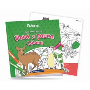 Libro Colorear Flora&Fauna Chilena 32 Hjs.
