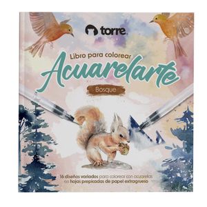 Libro Colorear Acuarelarte Océano-Bosque-Botánico 16 Hjs.