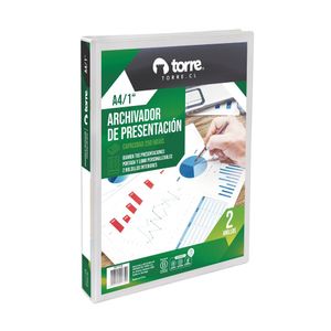 Archivador Presentación Blanco A4 - 2 Anillos 1"