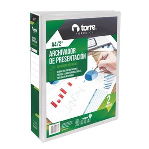 Archivador Presentación Blanco A4 2 Anillos 2"