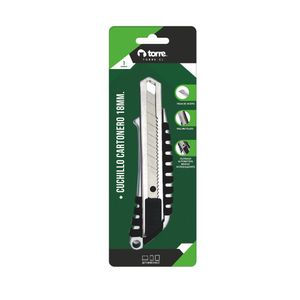 Blister Cuchillo Cartonero Grande - Riel metálico - Bloqueo Automático
