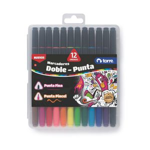 Set Marcadores Lettering Punta Fina+Punta Pincel 12 Colores