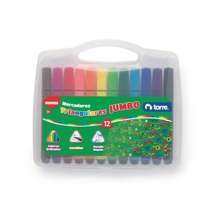 Plumones Jumbo Triangulares Dibujo 12 Colores