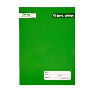 Cuaderno College Liso Calig Horz 100h