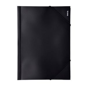 Carpeta Pvc Cartera C/Elástico Negra Auca