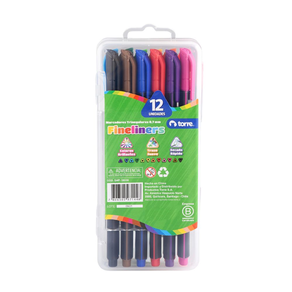 Blister Set Fineliners 12 Colores