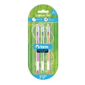 Blister 3 Lápices Gel Neón 0,8 mm Mix Colores