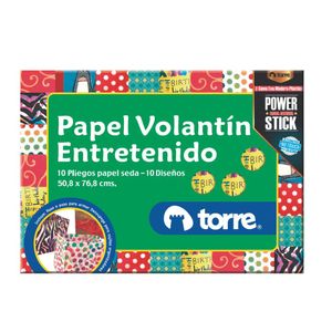 Bolsón Papel Volantín Entretenido 10 Pliegos - 10 Diseños