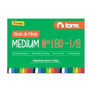 Block Dibujo Medium 180 1/8 20 hjs. 26,5 x 37,5 cm