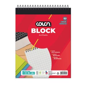 Block Colon Escolar con Espiral Matemática 7mm 80 hjs.
