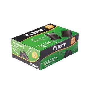 Caja Doble Clip negro 41 mm - 12 unid.
