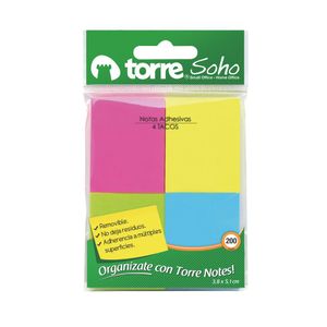 Torre Notes Neón 4 Unid. 5,1 x 3,8 cm 200 hjs.