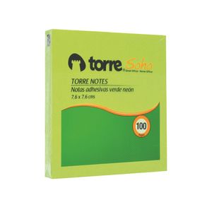 Torre Notes Verde Neon 7,6 x 7,6 cm 100 hjs.