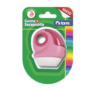 Sacapuntas con depósito + Goma Forma Nave 1 Unid.