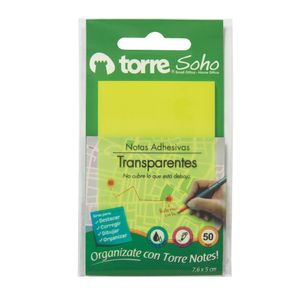 Torre Notes Transparentes Amarillas 7,6 x 5 cm 50 hjs.