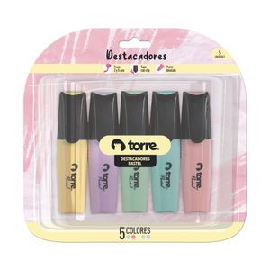 Blister Set Destacadores Pasteles 5 Colores/5 Unid