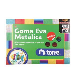 Bolsón Goma Eva Metálica Autoadhesiva 6 Pliegos - 6 Colores