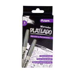 Marcador Permanente Plateado