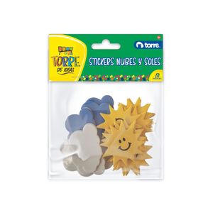 Stickers Figuras Nubes y Soles Goma Eva