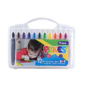 Crayones Gel 3 En 1 - 12 Colores Pekes
