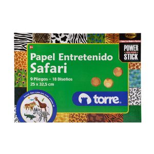 Bolsón Papel Entretenido Safari 9 Pliegos - 18 Diseños