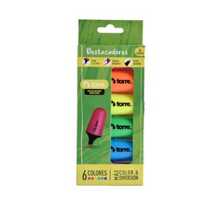 Blister Destacadores Neón Mini 6 Colores