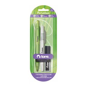 Portaminas Plástico 0,5mm +Minas +Lápiz Goma