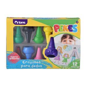 Crayones Para Dedos 12 Colores Pekes