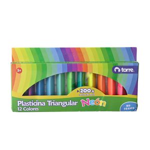 Plastiscina Triangular Neón 12 Colores