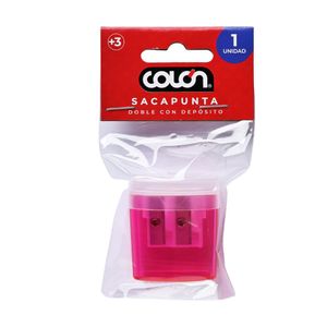 Sacapuntas Plástico Doble con Depósito 4 Colores