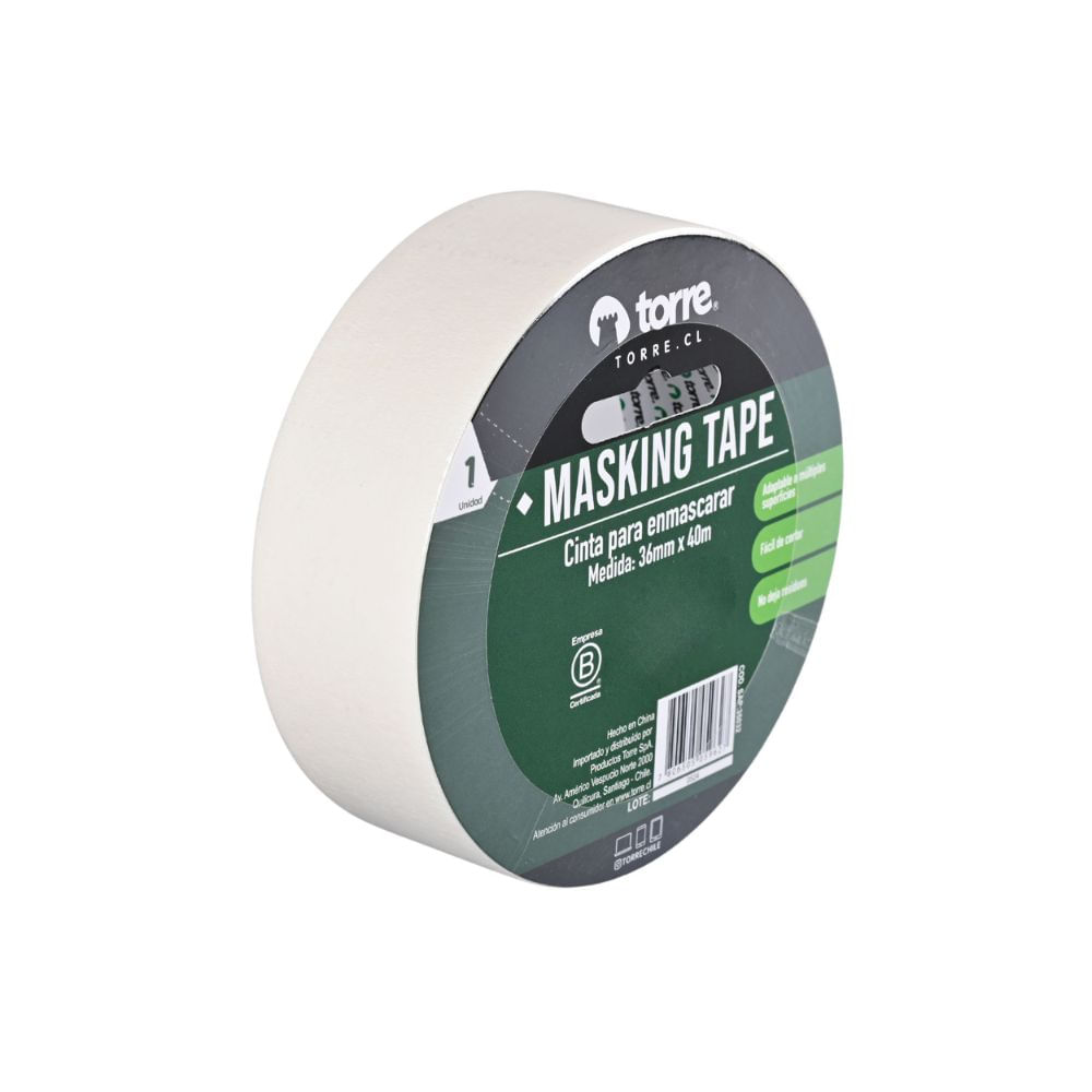Cinta Masking Color Crema 36 mm x 40 mt