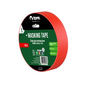 Cinta Masking Color Roja 24 mm x 28 mt