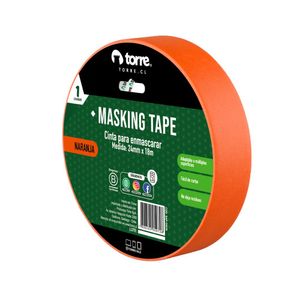 Cinta Masking Color Naranjo 24 mm x 28 mt