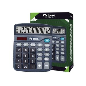 Calculadora Grande Negra 12 Dígitos 182 x 144 x 48.4 mm