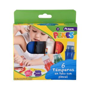 Témpera en Tubo 6 Colores Pekes