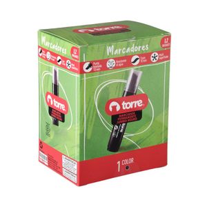 Marcador Permanente Punta Biselada 10 mm Negro